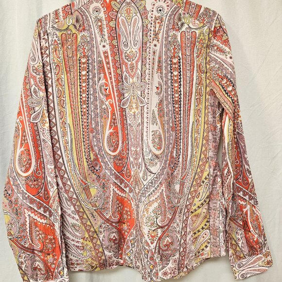 Etro cotton paisley print blouse size 46 made in Italy - Picture 8 of 9